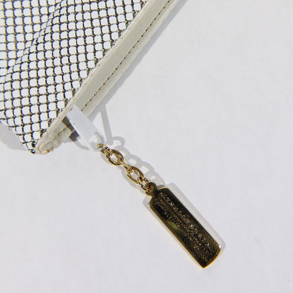 Vintage Whiting & Davis Purse Clutch Handbag White Mesh - Picture 7 of 8